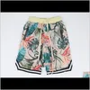 Odzież Hawaje Beach High Street Krótkie spodnie Luźne Kwiatowe Print Męskie Hip Hop Shorts Seaside Odzież Drop Dostawa 2021 TCMQM