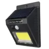 태양 광 슈퍼 밝은 COB 24 LED PIR 모션 센서 벽 조명 야외 무선 방수 램프