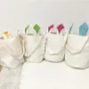 Sublimation Rabbit Ears Basket Party Linen Easter Bunny Bucket Candy Gift Storage Bag With Handle