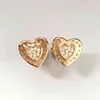 925 Sterling Silver Classic Female Stud White Zircon Love Heart Wedding Earrings for Women Girl Student Jewelry