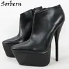 Sorbern Sexy Pointy Toe Ladies Pump Shoes 18cm Stilettos High Heel Night Club Footwear för Kvinnor Stor storlek 15 Unisex