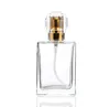 2021 Atacado 30ml quadrado frasco de perfume de vidro cosmético garrafa vazia dispensando frascos de pulverização Pacote opp