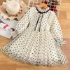 Ragazze Autunno Inverno Vestito da principessa Bambini Polka Dot Manica lunga Elegante Matrimonio Festa di compleanno Tutu Abbigliamento casual Bambini Dresse Q0716