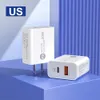 White Fast Quick Charging Dual Ports PD 12W 20W Eu US Ac Home Travel Wall Charger Plugs For Iphone 14 15 Ipad Htc Huawei S1