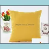 Cushion/Decorative Pillow Home Textiles & Garden Fashion Brief Style Er 45*45Cm Solid Color Case Decorative Polyester Pillowcase Wholesale D