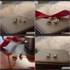 Charm Drop Delivery 2021 Luxury Sweet Love Temperament Zircon Heart Earrings Romantic Simple Gold Plated Jewelry Gift Qop8e