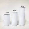 Faça você mesmo em branco 20 oz Sublimação Skinny Tumbler Parede dupla Aço inoxidável Canecas de água isoladas a vácuo para viagem