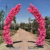 Romantic Wedding Decoration Cherry Blossom Arch Door Road Lead Moon Shaped Arches Shelf with Artificial Flower Set For Party Backdrop Supplies