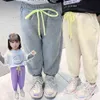女の赤ちゃんのズボンソリッドカラーガールズ子供用パンツ春秋のキュロット子供カジュアルスタイルの子供服210412