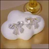 Charme Boucles D'oreilles Bijoux Romantique Délicat Éclat Cz Bowknot Pour Les Femmes Pavé Incrusté Aaa Zircon Boucle D'oreille 925 Sier Aiguille Pendentif Drop Deliver