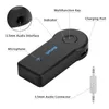 Universele 3.5mm Bluetooth Carkit A2DP Draadloze FM-zender AUX AUDIO MUZIEK ONTVANGER ADAPTER HANDSFREE MET MIC VOOR TELEFOON MP3-auto