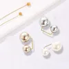 PINS, BROOCHES 3PCS / SET Double Pearl Pins Anti-Glare Kvinnliga Kvinnor Designer Mode Trendiga Eleganta Badge Klädtillbehör