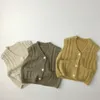 The V-neck vest Spring and Autumn children's clothing for boy girl cardigan sweater two-pocket child 210515