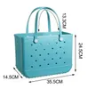 38 * 13 * 32 cm Borse da spiaggia di stoccaggio di moda Grande Captity Beach Colore Estate Imitazione di silicone Cestino Borsa da donna portatile creativa