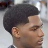 Perucas afro-americanas Base de pele de pele humana homens homens homens de cabelo 120% média densidade afro apertado toupee cacheado # 1 jato preto durável off blacks # 1b prótese unit