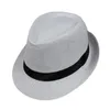 Uomini e donne Panama Cappelli di paglia Fedora Cappelli a tesa avara Cappello morbido per unisex 8 colori Summer Sun Beach