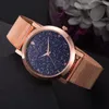 Armbanduhren Damen Quarz Damen Kleine Uhren Mode Sternenhimmel Luxus Roségold Magnetisch 2022