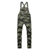 M￤ns jeans stora fickkamouflage tryckt denim Bib Overgaver Jumpsuits Military Army Green Working Cloths Coveralls Fashion Casual