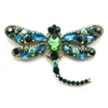 Pins, Brooches Big Green Crystal Dragonfly Women Men Insects Brooch Pins Gifts