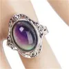 Vintage Retro Color Change Mood Ring Oval Emotion Feeling Changeable Ring Temperature Control Color Rin wmtFzR dh_garden 821 Q2