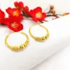 Boucles d'oreilles créoles en perles de transfert, remplies d'or jaune 18 carats, cadeau classique pour femmes