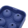 4 Hole Ice Cube Drinking Wine Tray Round Ball Mould Party Bar Silicone Ice Hockey Bars Accessories XG0272