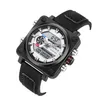 TEMEIS Square Multifunktionelle elektronische Herren Uhren High -Definition -LED -Uhr Stoppuhr Timing Haltbares Lederband Armbandwicke318u