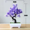 Flores decorativas grinaldas artificiais bonsai simulação verde pote plantas ornamento para decoração home lsf