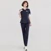 Health Care Workwear Mulheres Banho De Pé Funcionamento Roupas Beleza Salão Spa De Manga Curta Uniforme Define Calças De Duas Peças