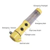 Safety Emergency Lighting Escape LED Flashlight Warning Light Electric Torch Hand Crank with Window Hammer and Seatbelt Cutter