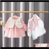 Odzież Baby Kids Maternity Drop Dostawa 2021 Wiosna Zestaw Kamizelka Kurtka Tutu Garnitur Dla Dziewczyn Baby Girl Clothes Princess Urodziny Zestawy J8P8 Pizu