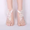 Bruids Haak Barefoot Sandals Kant enkelsten Bruiloft Prom Party Enkle-length Vrouwen blote voeten sandalen