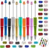 10 PCS Beadable Pen Bead penna a sfera per bambini festa matrimonio personalizzato con 20 pezzi perline strass colore misto WJ105