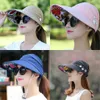 Mujeres Plegable Protección Uv Sombrero para el sol Visera de verano Creen Floppy Cap Chapeau Femme Playa al aire libre