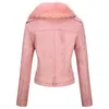 Giolshon Winter Dames Dik Warme Faux Suede Jacket Jas met Riem Afneembare Faux Bont Kraag Lederen Jassen Uitloper 211007