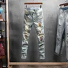 Jeans pour hommes, Streetwear américain, mode, coton élastique de haute qualité, Denim déchiré détruit, pantalon Punk, patchs, pantalon Hip Hop