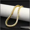 Drop Delivery 2021 Iced Out Gold Chain For Mens Hip Hop Damond Tennis Bracelets Jewelry Single Row Rhinestone Bracelet 8Inch Pe0J7