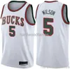 Maglia da basket # 5 Wilson nera bianca avorio cucita maglia da basket personalizzata per uomo donna giovanile XS-5XL 6XL