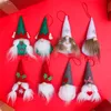 Enfeites de boneca sem rosto de Natal enfeites de árvore pingentes de pingentes de pelúcia gnomo de pelúcia decorações 2pcs / set
