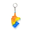 Fidget Toys Keychain Push Key Chain Rainbow Unicorn Dinosaur Werewolf Bubble Decompression Toy Anti Stress Bubbles Board Keyring H81YVMY