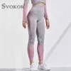 Svokor Fitness Seamless Leggings Kvinnor Hög midja Push Up Print Ankellängd Perfekt Fit Bubble Butt 211215