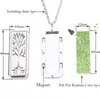 Women men Aromatherapy Necklace Diffuser Jewelry Rectangle Stainless Steel Magnetic Locket Pendant Essential Oil Perfume Necklaces