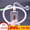 Portátil para Viagens Glass Oil Burner Bong Hookah Recycler Tubulação de fumo Bong Hand Craft art art shisha com tubos de queimador de óleo de vidro masculino e mangueira