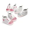 First Walkers ONTO-MATO Kids Shoes Spring Baby Knitted Cloth Breathable Toddler Love Sequin Girls Sport Chaussures Pour