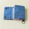 Carteiras zíper feminino algodão carteira curta para fêmea de grande capacidade azul cinza damas jeans multifunction Men bolsa mini carteira