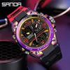 Sanda mode merk sport horloge mannen schokbestendige stopwatch horloge luxe lichtgevende digitale horloge heren 50 m waterdichte klok G1022