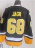 Vintage CCM Men's 68 Jaromir Jagr Jersey Hockey sobre hielo Todo el equipo cosido Negro Azul Amarillo Blanco