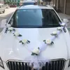 white wedding car decorations