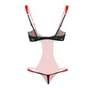Body Lingerie Sling Lace Bow Backless Nightwear Teddy Lenceria Sexi Para Mujer Nero Rosso Donna Open Cupless Bra Crotchless Y0911