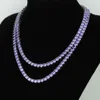 2021 Nieuwe Trendy Iced Out Chic Purple Necklace Mirco Pave 5a Cubic Zirconia CZ Tennis Ketting Fancy Vrouwen Sieraden Chocker Ketting X0509